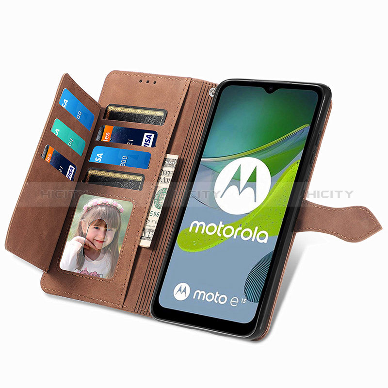 Coque Portefeuille Livre Cuir Etui Clapet S06D pour Motorola Moto E13 Plus