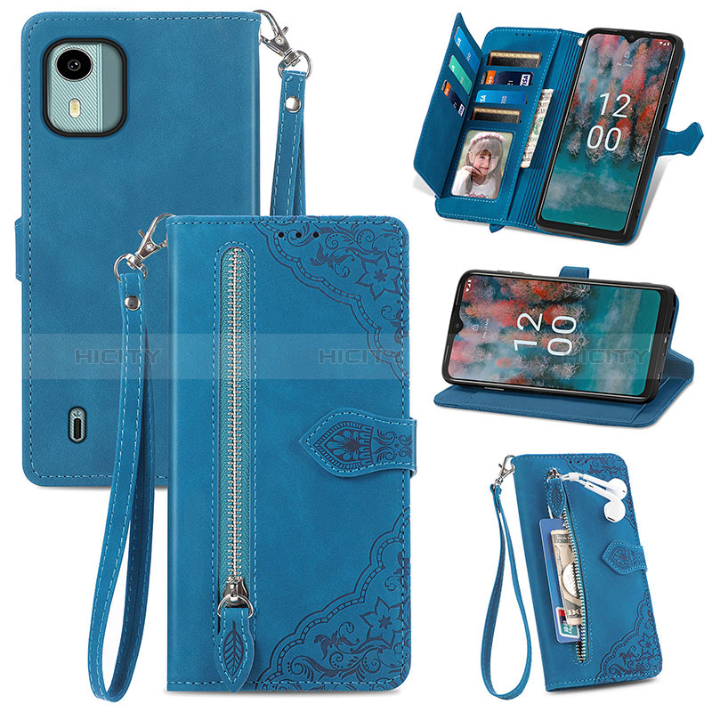 Coque Portefeuille Livre Cuir Etui Clapet S06D pour Nokia C12 Plus Plus