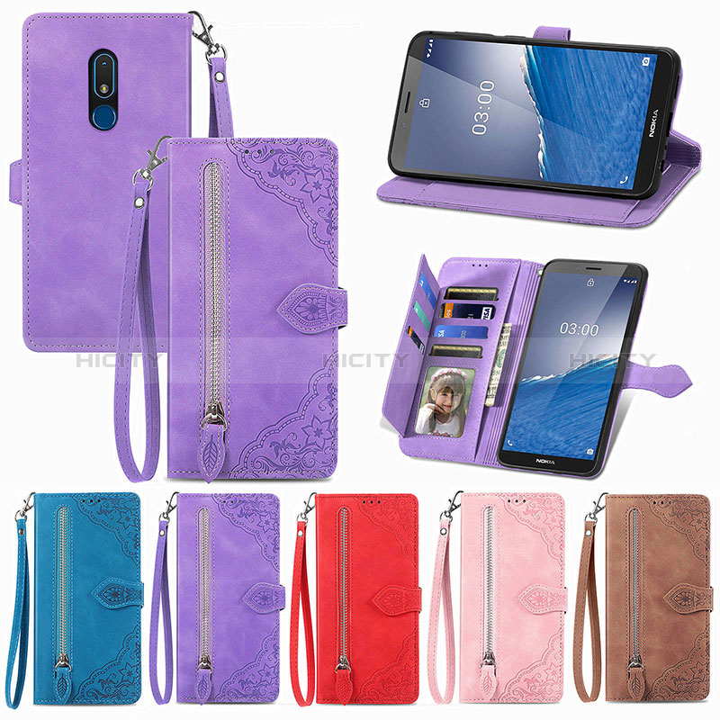 Coque Portefeuille Livre Cuir Etui Clapet S06D pour Nokia C3 Plus