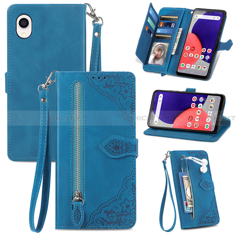 Coque Portefeuille Livre Cuir Etui Clapet S06D pour Samsung Galaxy A22 5G SC-56B Plus