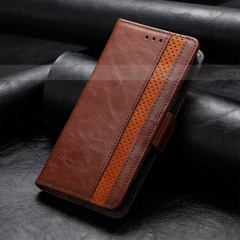 Coque Portefeuille Livre Cuir Etui Clapet S06D pour Samsung Galaxy M13 4G Marron Plus