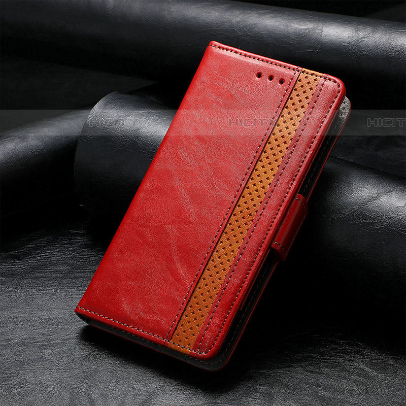 Coque Portefeuille Livre Cuir Etui Clapet S06D pour Samsung Galaxy M13 4G Rouge Plus