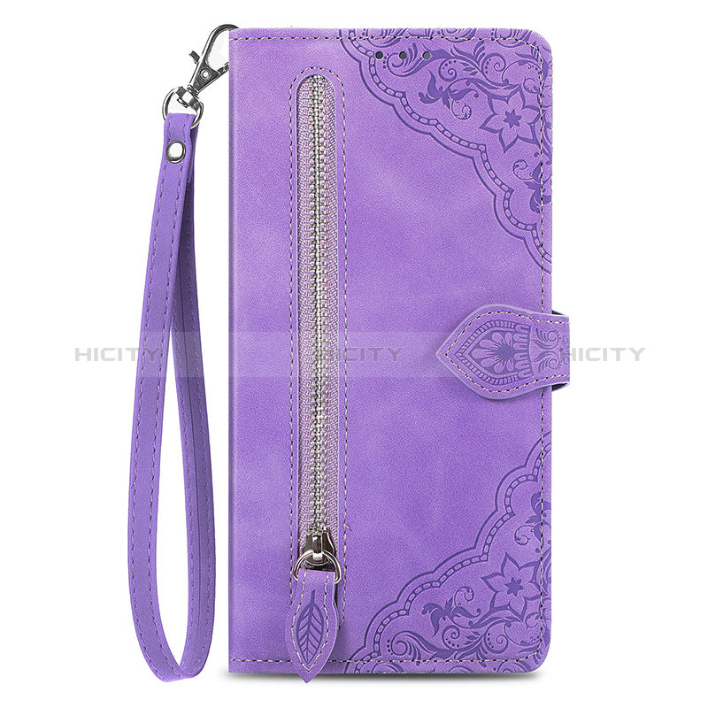 Coque Portefeuille Livre Cuir Etui Clapet S06D pour Vivo iQOO 9T 5G Violet Plus