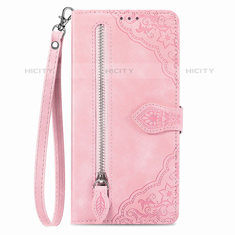 Coque Portefeuille Livre Cuir Etui Clapet S06D pour Vivo Y73t Rose Plus