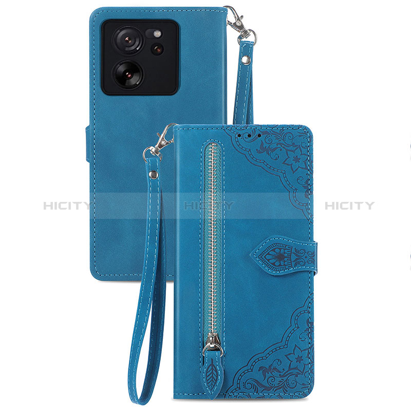 Coque Portefeuille Livre Cuir Etui Clapet S06D pour Xiaomi Mi 13T 5G Bleu Plus