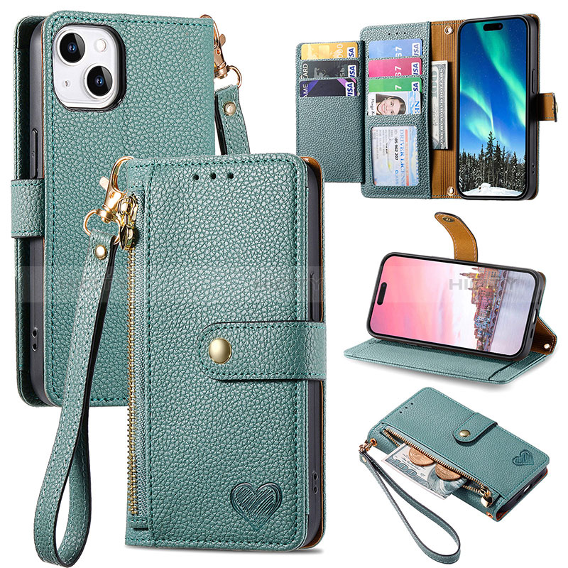 Coque Portefeuille Livre Cuir Etui Clapet S07D pour Apple iPhone 14 Plus Plus