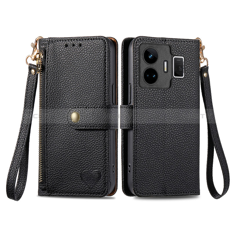 Coque Portefeuille Livre Cuir Etui Clapet S07D pour Realme GT Neo5 240W 5G Noir Plus