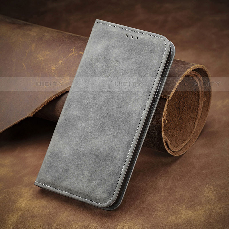 Coque Portefeuille Livre Cuir Etui Clapet S07D pour Samsung Galaxy S21 Plus 5G Gris Plus