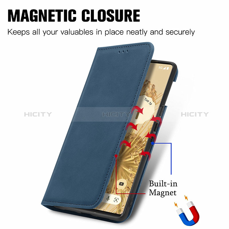 Coque Portefeuille Livre Cuir Etui Clapet S08D pour Google Pixel 6 Pro 5G Plus