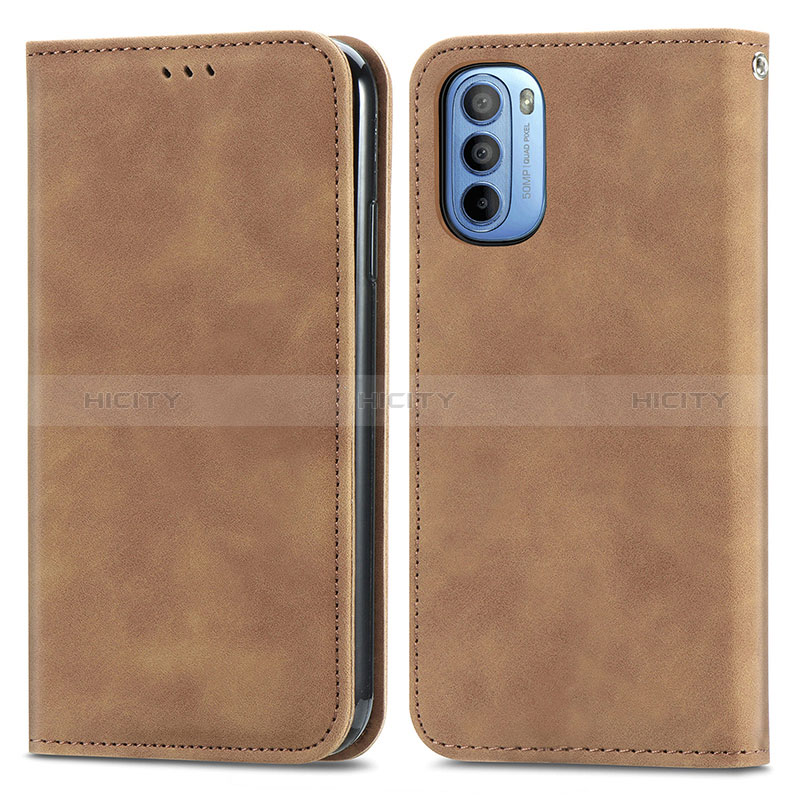 Coque Portefeuille Livre Cuir Etui Clapet S08D pour Motorola Moto G31 Marron Plus