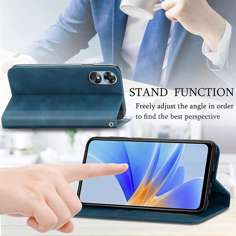 Coque Portefeuille Livre Cuir Etui Clapet S08D pour Oppo A17 Plus