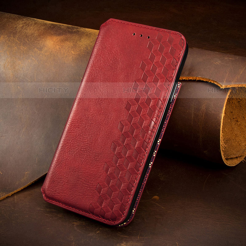 Coque Portefeuille Livre Cuir Etui Clapet S08D pour Samsung Galaxy S21 Plus 5G Rouge Plus