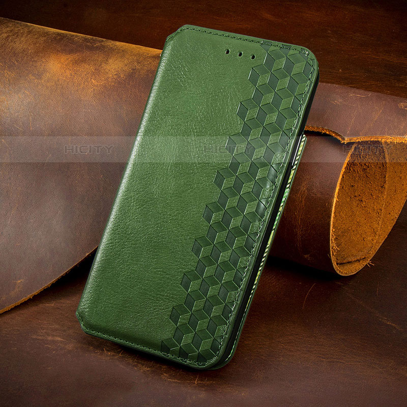 Coque Portefeuille Livre Cuir Etui Clapet S08D pour Samsung Galaxy S21 Plus 5G Vert Plus