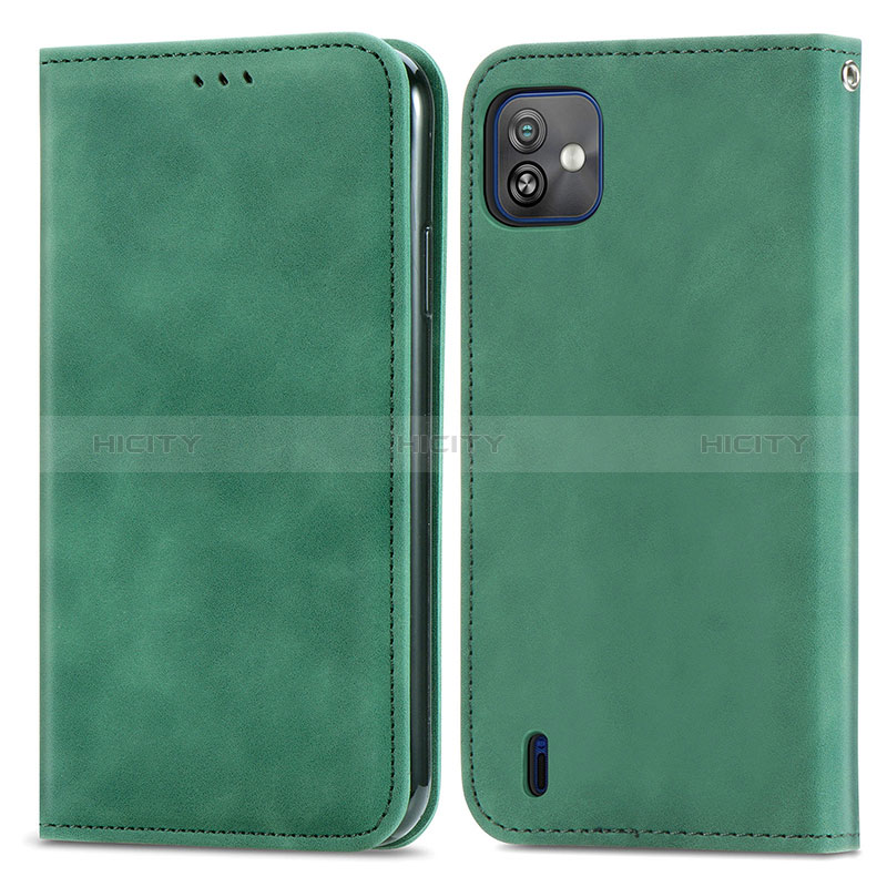 Coque Portefeuille Livre Cuir Etui Clapet S08D pour Wiko Y82 Vert Plus