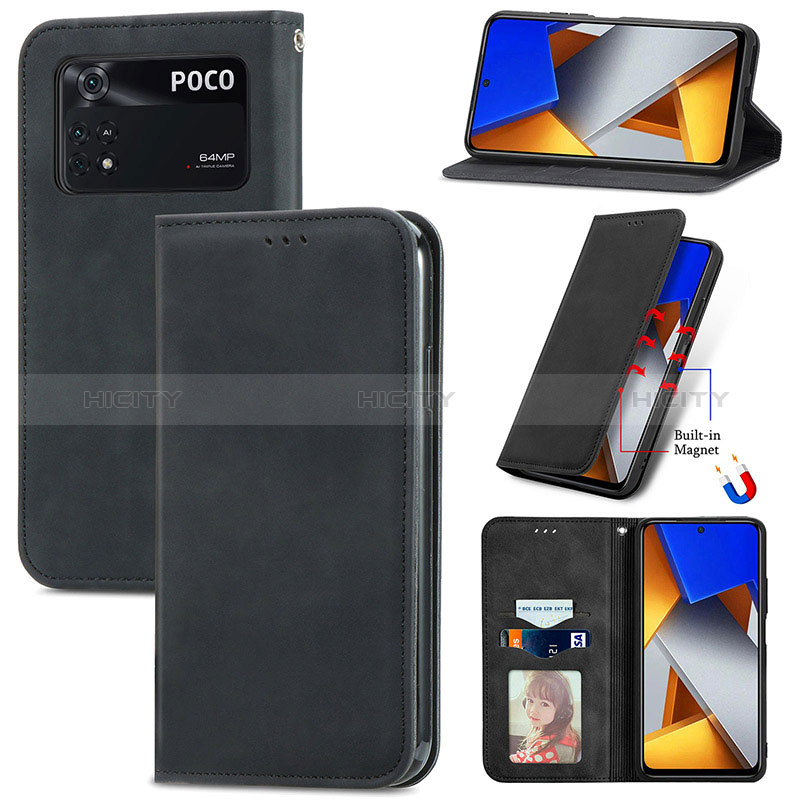 Coque Portefeuille Livre Cuir Etui Clapet S08D pour Xiaomi Poco M4 Pro 4G Plus