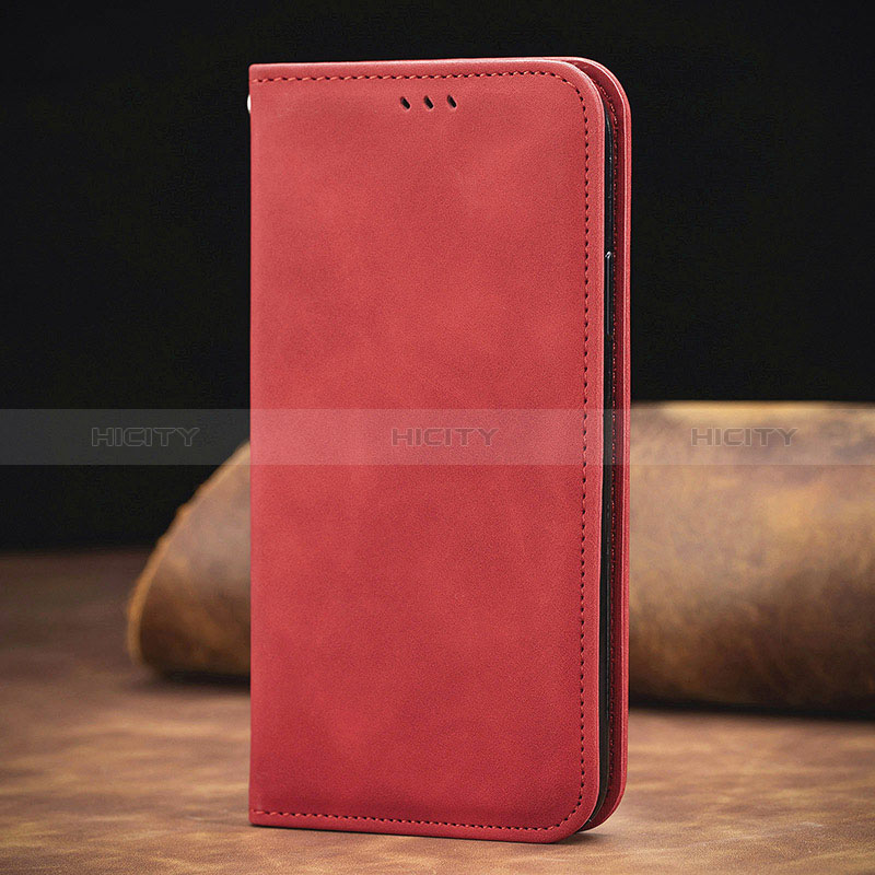 Coque Portefeuille Livre Cuir Etui Clapet S08D pour Xiaomi Redmi 9 Power Rouge Plus