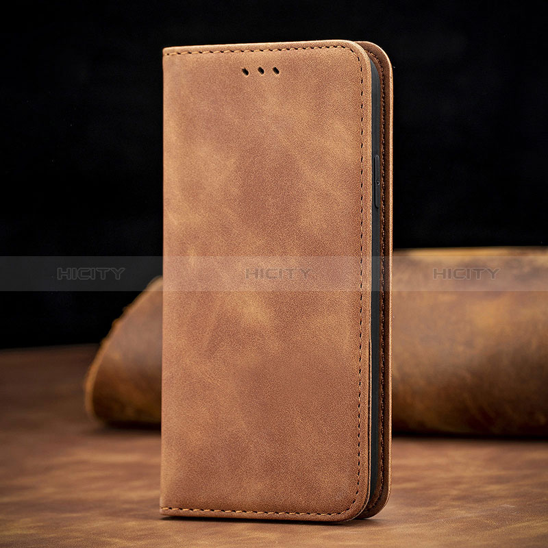 Coque Portefeuille Livre Cuir Etui Clapet S08D pour Xiaomi Redmi 9 Prime India Marron Plus