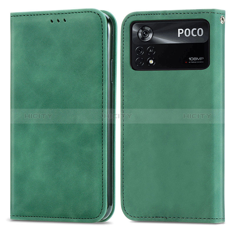 Coque Portefeuille Livre Cuir Etui Clapet S08D pour Xiaomi Redmi Note 11E Pro 5G Vert Plus