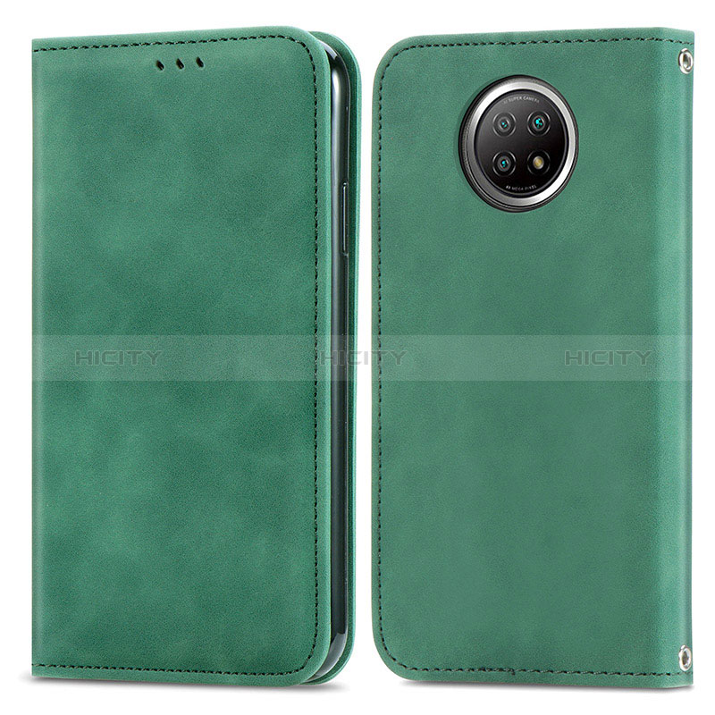 Coque Portefeuille Livre Cuir Etui Clapet S08D pour Xiaomi Redmi Note 9T 5G Vert Plus