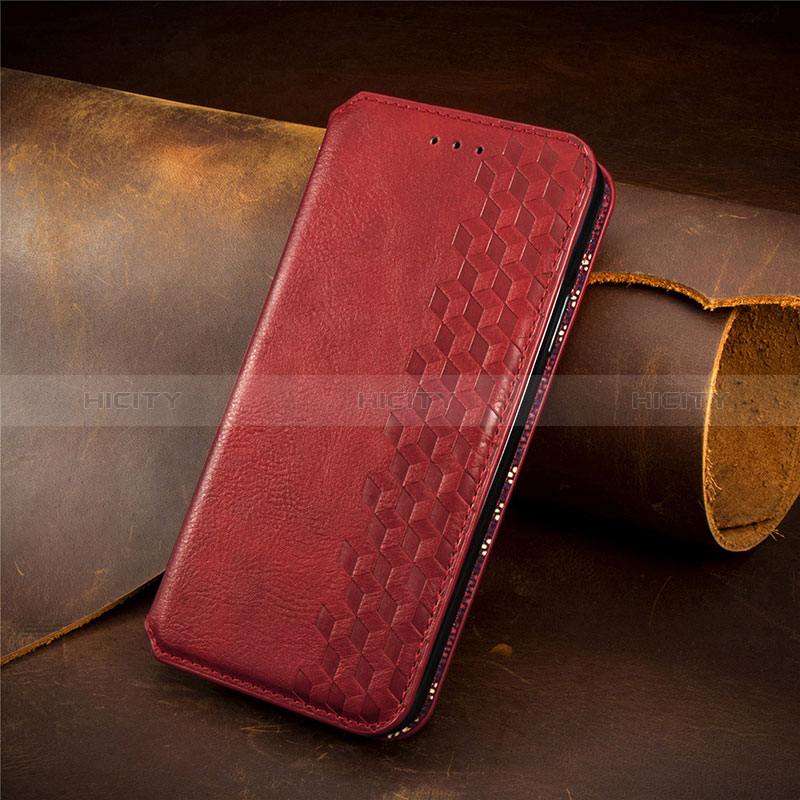 Coque Portefeuille Livre Cuir Etui Clapet S09D pour Huawei Honor Magic3 Pro 5G Rouge Plus