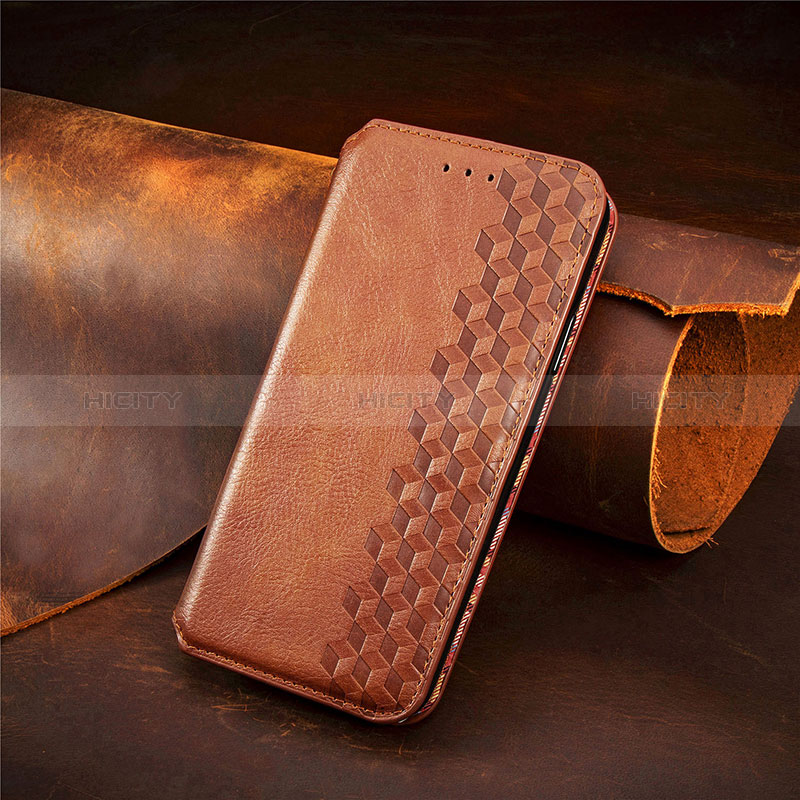 Coque Portefeuille Livre Cuir Etui Clapet S09D pour Huawei P40 Lite E Marron Plus