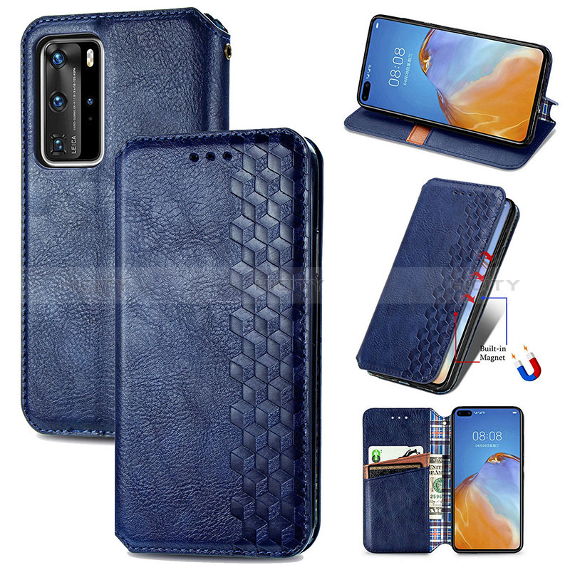 Coque Portefeuille Livre Cuir Etui Clapet S09D pour Huawei P40 Pro Plus