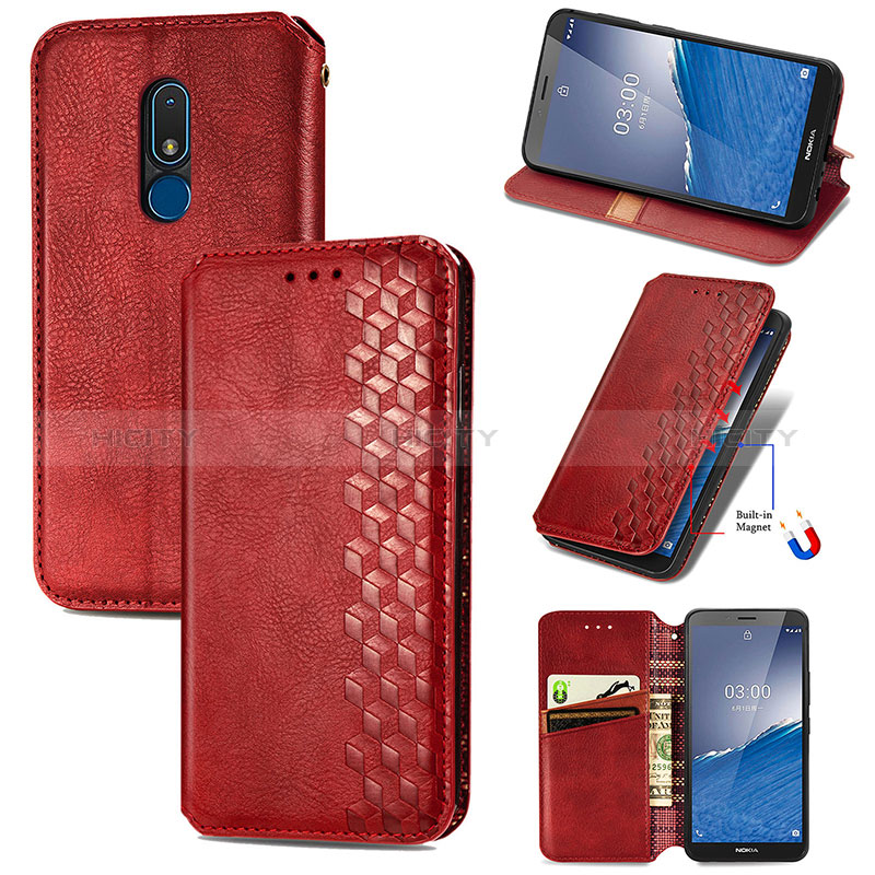 Coque Portefeuille Livre Cuir Etui Clapet S09D pour Nokia C3 Plus