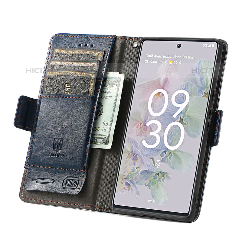 Coque Portefeuille Livre Cuir Etui Clapet S10D pour Google Pixel 6a 5G Plus