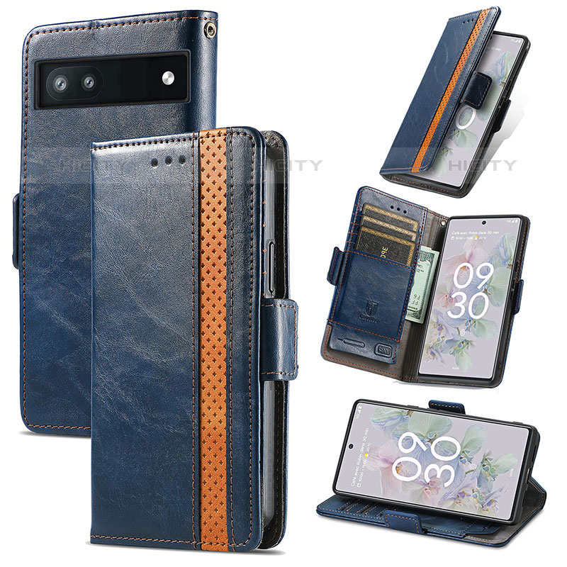 Coque Portefeuille Livre Cuir Etui Clapet S10D pour Google Pixel 6a 5G Plus