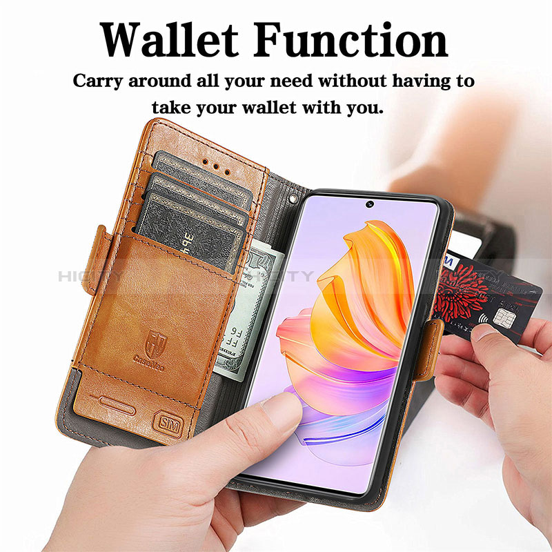 Coque Portefeuille Livre Cuir Etui Clapet S10D pour Huawei Honor 80 SE 5G Plus