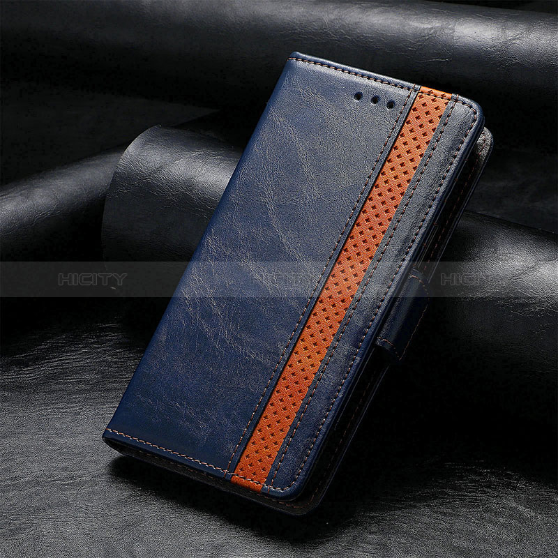 Coque Portefeuille Livre Cuir Etui Clapet S10D pour Sharp Aquos R8s Bleu Plus