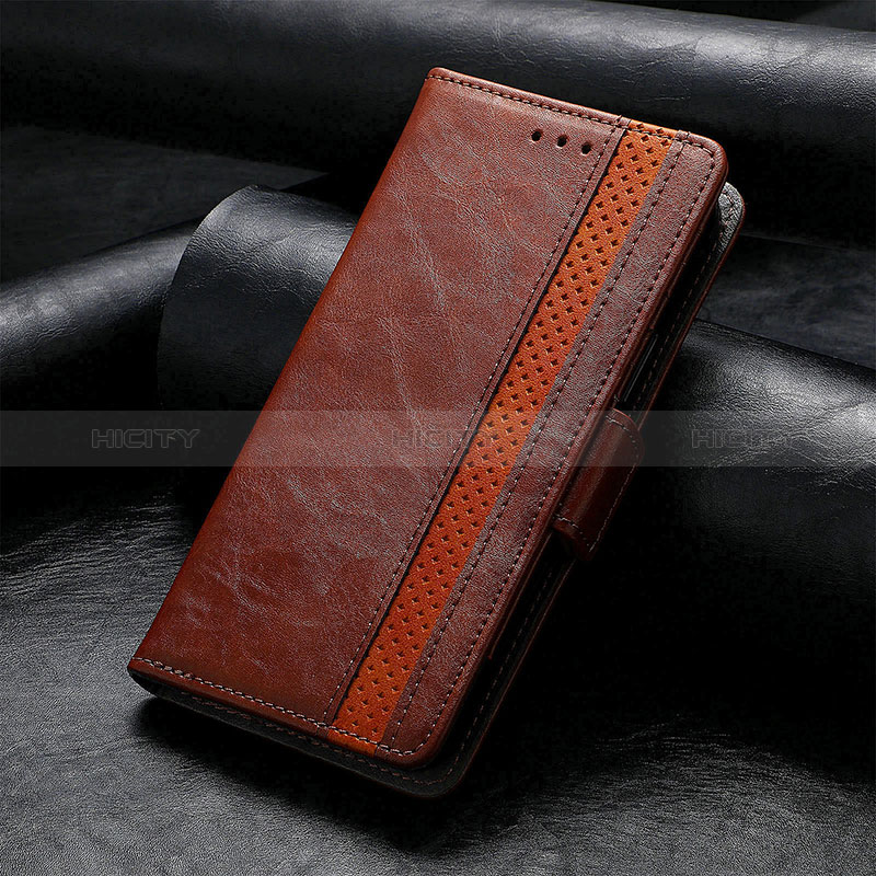 Coque Portefeuille Livre Cuir Etui Clapet S10D pour Sharp Aquos R8s Marron Plus