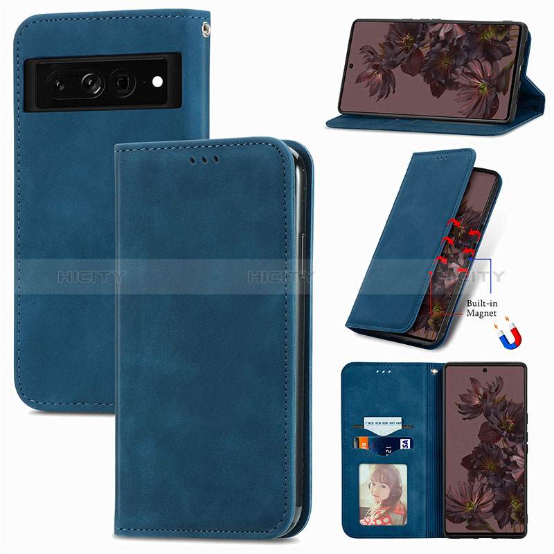 Coque Portefeuille Livre Cuir Etui Clapet S12D pour Google Pixel 7 Pro 5G Plus