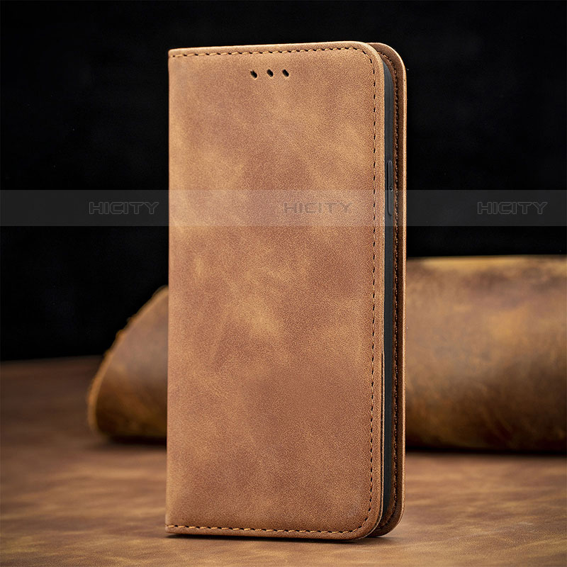 Coque Portefeuille Livre Cuir Etui Clapet S12D pour Samsung Galaxy S22 Ultra 5G Marron Plus