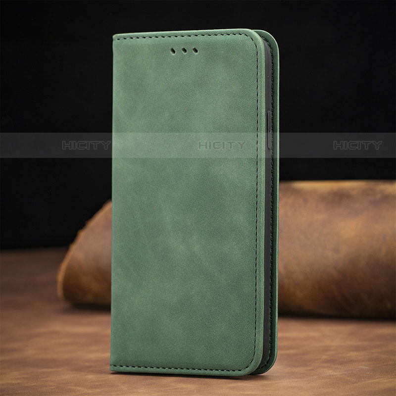 Coque Portefeuille Livre Cuir Etui Clapet S12D pour Samsung Galaxy S22 Ultra 5G Vert Plus