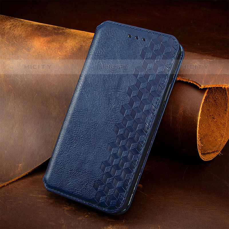 Coque Portefeuille Livre Cuir Etui Clapet S14D pour Google Pixel 6a 5G Bleu Plus