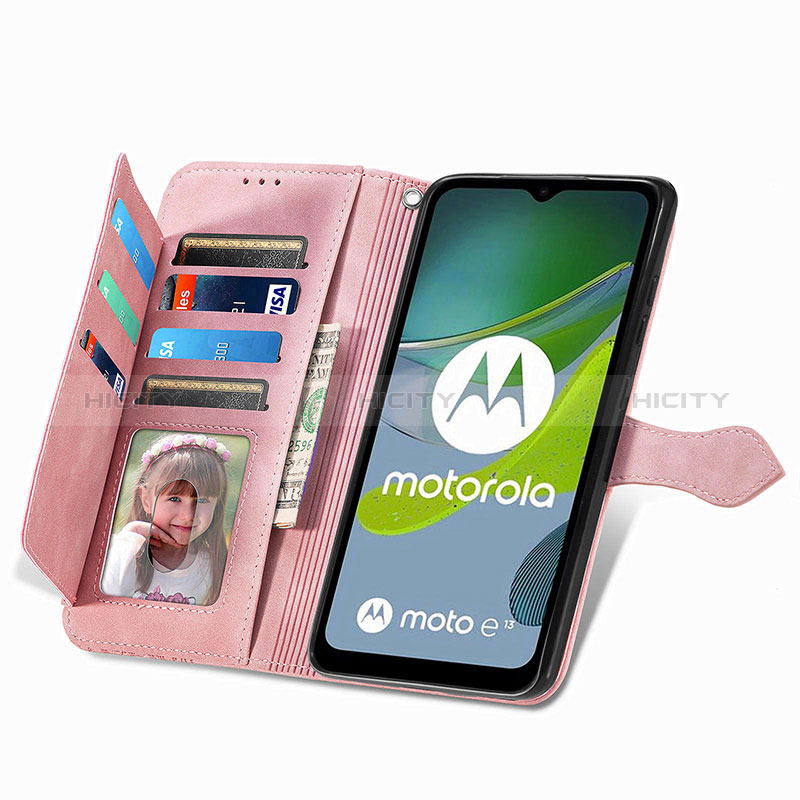 Coque Portefeuille Livre Cuir Etui Clapet S14D pour Motorola Moto E13 Plus