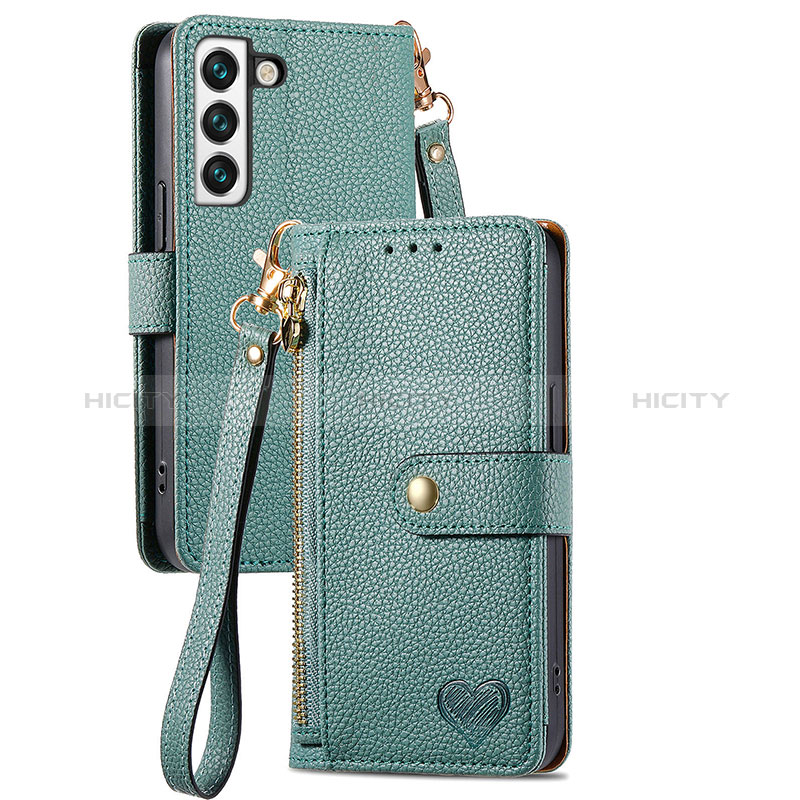 Coque Portefeuille Livre Cuir Etui Clapet S15D pour Samsung Galaxy S24 5G Vert Plus