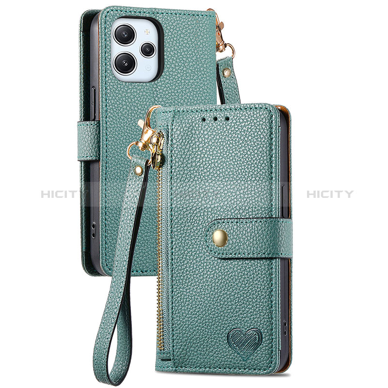 Coque Portefeuille Livre Cuir Etui Clapet S15D pour Xiaomi Redmi 12 4G Vert Plus