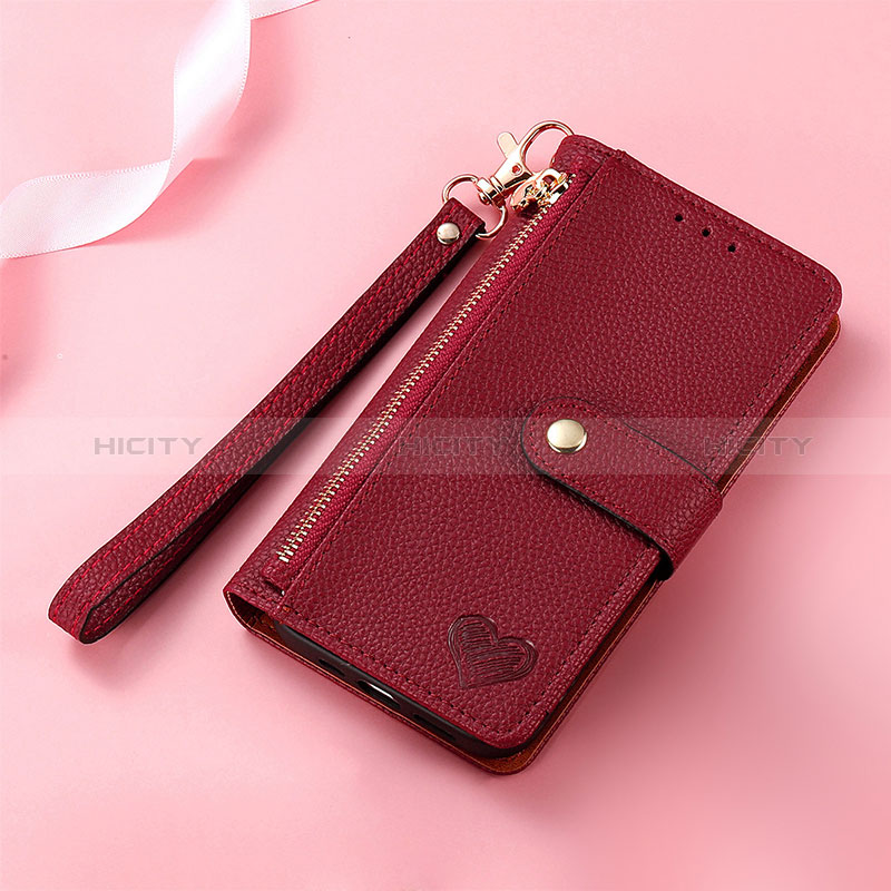 Coque Portefeuille Livre Cuir Etui Clapet S16D pour Nothing Phone 2 Rouge Plus