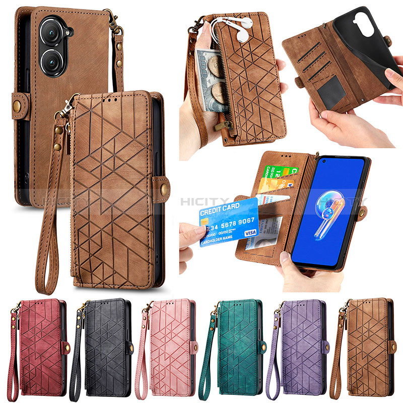 Coque Portefeuille Livre Cuir Etui Clapet S17D pour Asus Zenfone 9 Plus