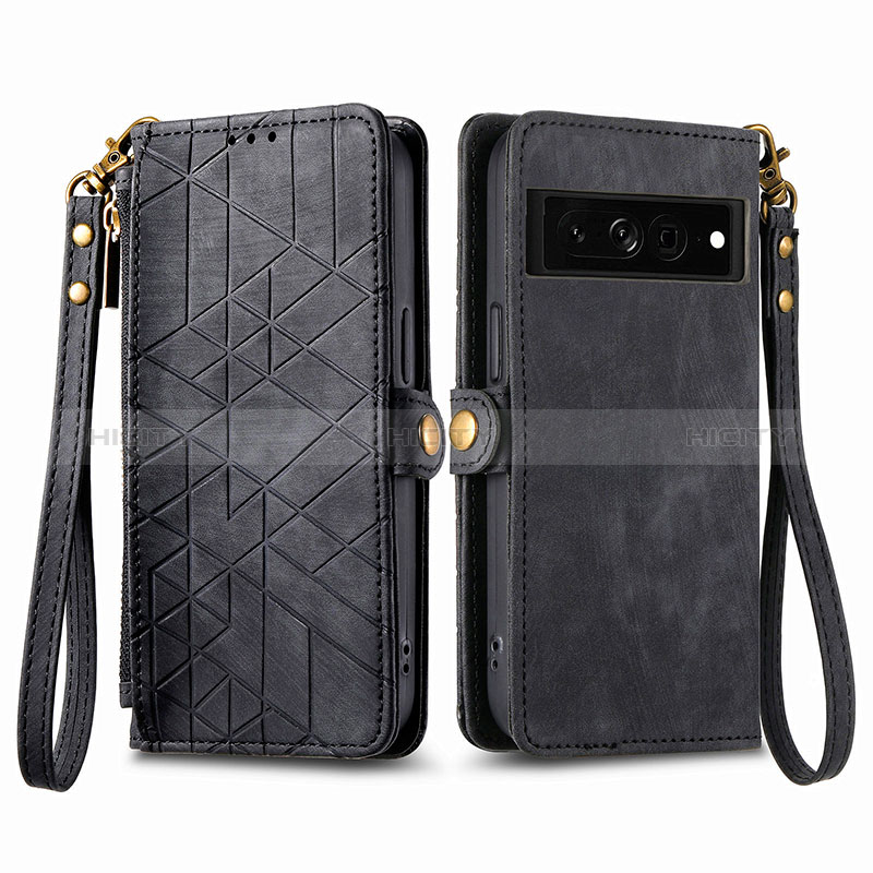 Coque Portefeuille Livre Cuir Etui Clapet S17D pour Google Pixel 7 Pro 5G Plus