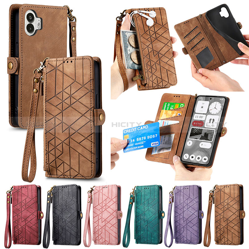 Coque Portefeuille Livre Cuir Etui Clapet S17D pour Nothing Phone 2 Plus