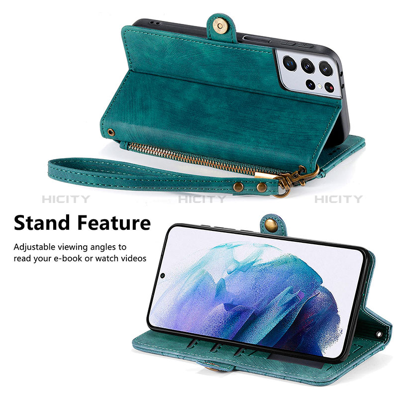 Coque Portefeuille Livre Cuir Etui Clapet S17D pour Samsung Galaxy S23 Ultra 5G Plus