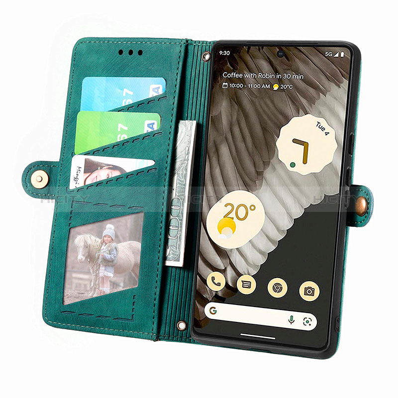 Coque Portefeuille Livre Cuir Etui Clapet S18D pour Google Pixel 7 Pro 5G Plus