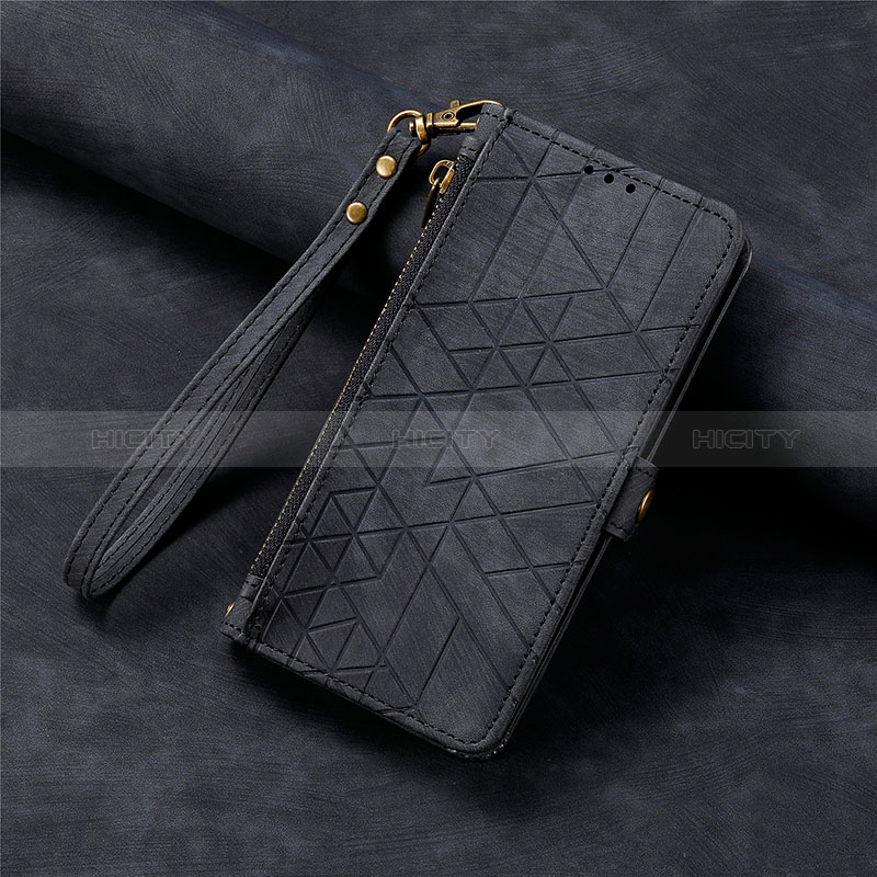 Coque Portefeuille Livre Cuir Etui Clapet S18D pour Motorola Moto G72 Noir Plus