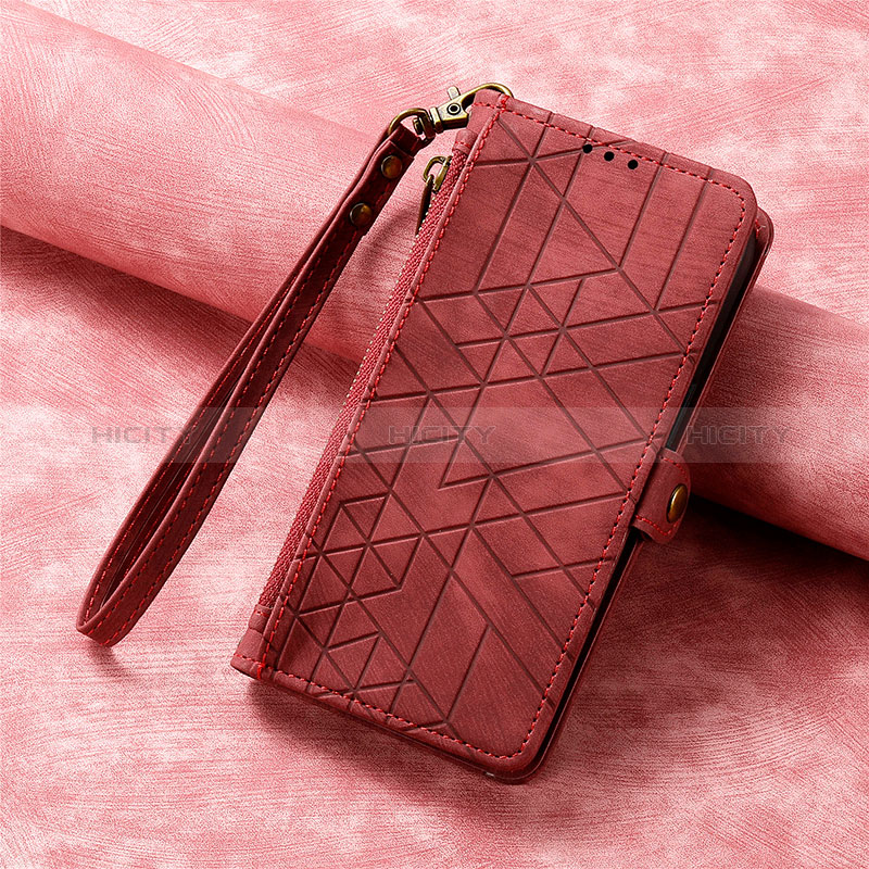 Coque Portefeuille Livre Cuir Etui Clapet S18D pour Oppo A18 Rouge Plus