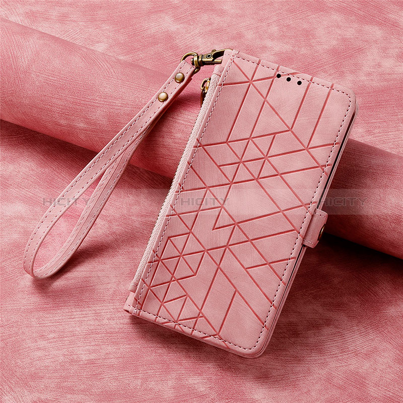 Coque Portefeuille Livre Cuir Etui Clapet S18D pour Samsung Galaxy S22 5G Rose Plus