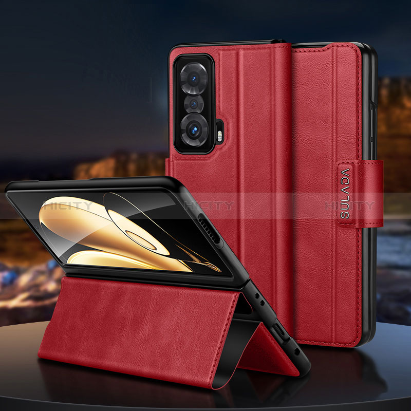 Coque Portefeuille Livre Cuir Etui Clapet SD1 pour Huawei Honor Magic V 5G Rouge Plus