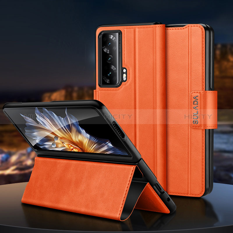 Coque Portefeuille Livre Cuir Etui Clapet SD1 pour Huawei Honor Magic Vs 5G Orange Plus